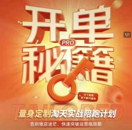 淘宝开单秘籍PRO，量身定制淘天实战陪跑计划，告别做店迷茫、快速突破运营瓶颈期-云库资源