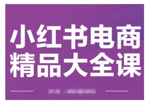 小红书电商精品大全课，快速掌握小红书运营技巧，实现精准引流与爆单目标，轻松玩转小红书电商-云库资源