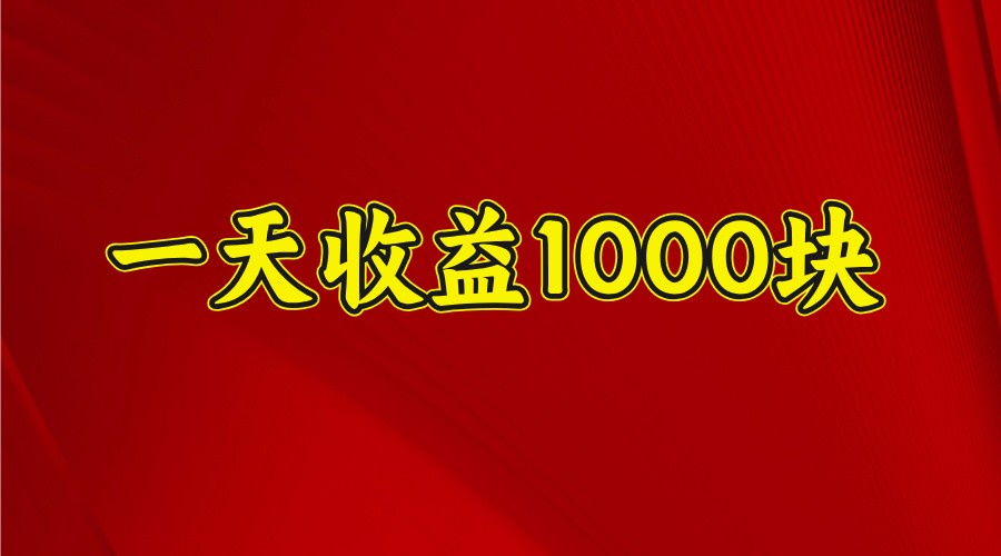 一天收益1000块，2025全网首发-云库资源