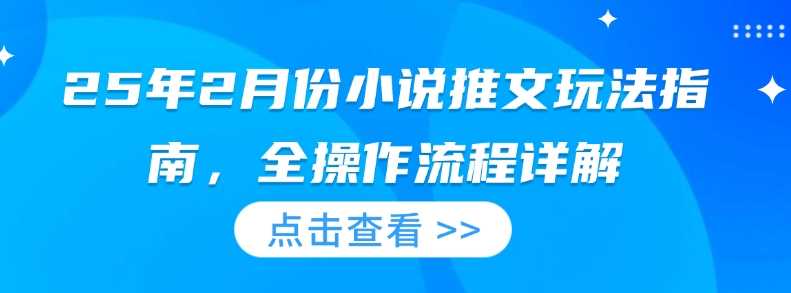 25年2月份小说推文玩法指南，全操作流程详解-云库资源