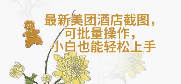 【轻云】最新美团酒店截图，可批量操作，小白也能轻松上手-云库资源