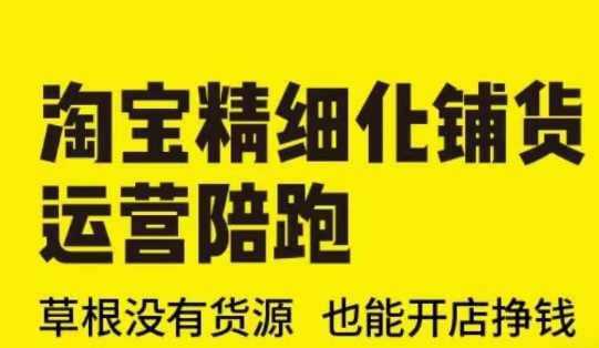 淘宝精细化铺货运营陪跑(部分更新至2025)，草根没有货源 也能开店挣钱-云库资源