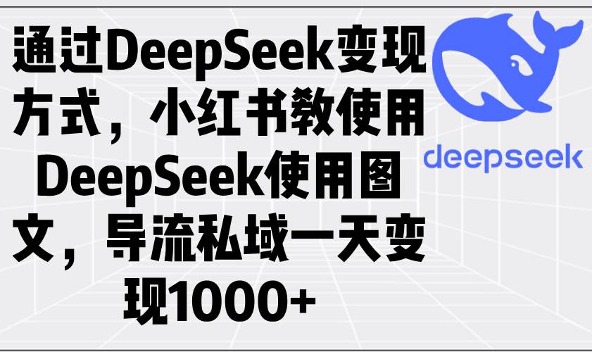 （14179期）通过DeepSeek变现方式，小红书教使用DeepSeek图文，导流私域一天变现1000+-云库资源