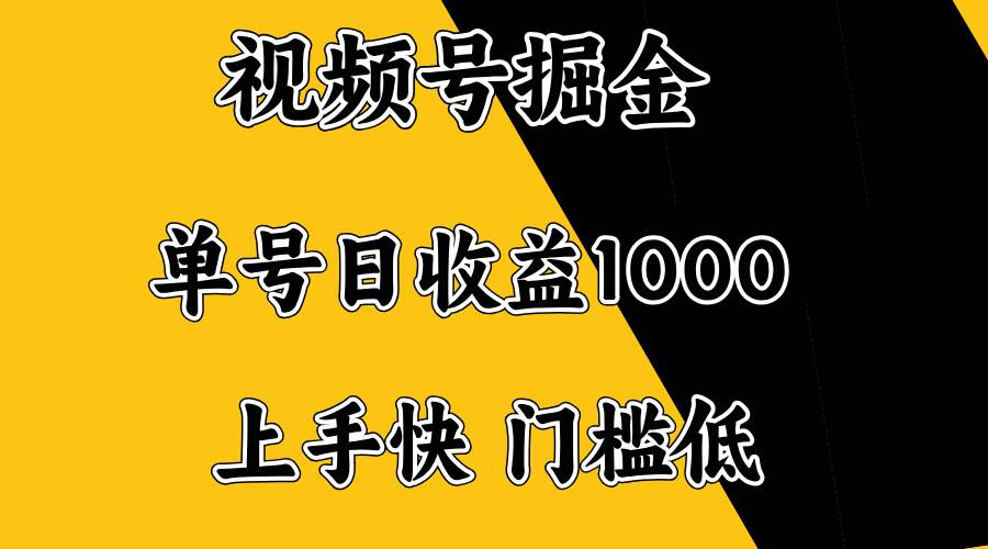（14183期）视频号掘金，单号日收益1000+，门槛低，容易上手。-云库资源