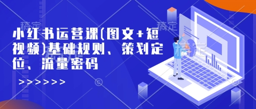 小红书运营课(图文+短视频)基础规则、策划定位、流量密码-云库资源