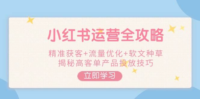 （14207期）小红书运营全攻略，精准获客+流量优化+软文种草，揭秘高客单产品投放技巧-云库资源
