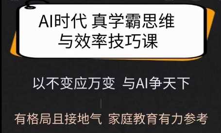 Ai时代真学霸思维与学习方法课，有格局且接地气，家庭教育有力参考-云库资源