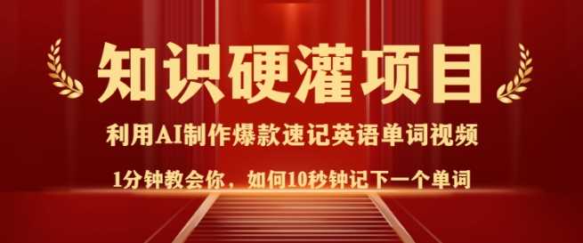 知识硬灌，10秒钟让你记住一个单词，3分钟一个视频，日入多张不是梦-云库资源