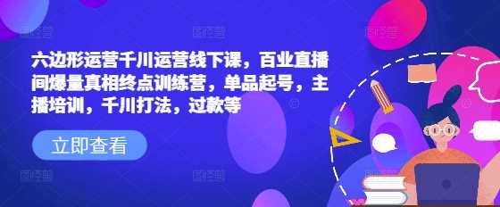 六边形运营千川运营线下课，百业直播间爆量真相终点训练营，单品起号，主播培训，千川打法，过款等-云库资源