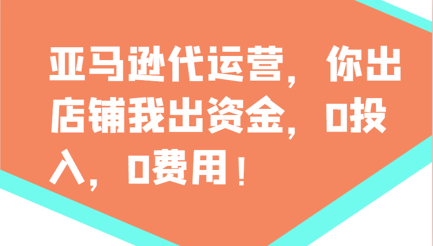 亚马逊代运营，你出店铺我出资金，0投入，0费用，无责任每天300分红，赢亏我承担-云库资源