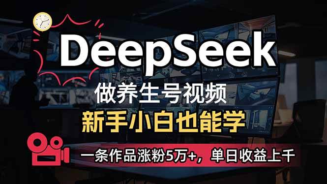（14270期）小白用DeepSeek做养生号，一条作品涨粉5万+，单日收益上千-云库资源