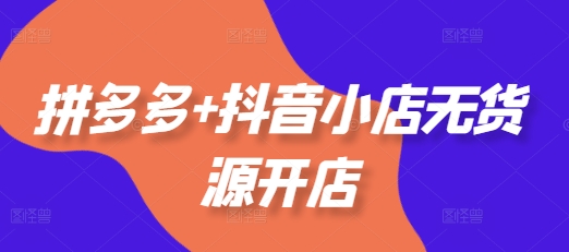 拼多多+抖音小店无货源开店，包括：选品、运营、基础、付费推广、爆款案例等(更新25年2月)-云库资源