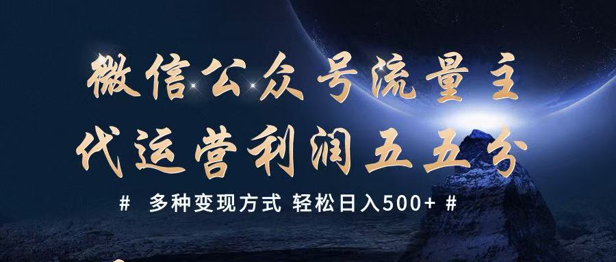 公众号流量主代运营  多种变现方式 轻松日入500+-云库资源