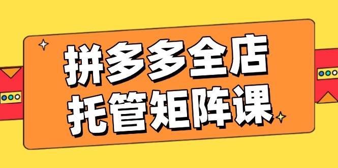 （14328期）拼多多全店托管矩阵课，盈利动销玩法，高效计划设置，提升店铺效益-云库资源