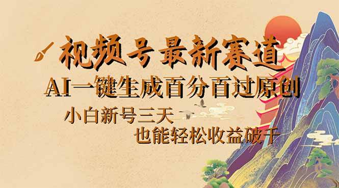 （14363期）视频号最新爆火赛道，AI一键生成百分百过原创，小白新号三天，也能轻松…-云库资源