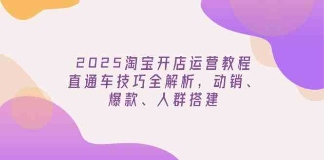 2025淘宝开店运营教程更新，直通车技巧全解析，动销、爆款、人群搭建-云库资源