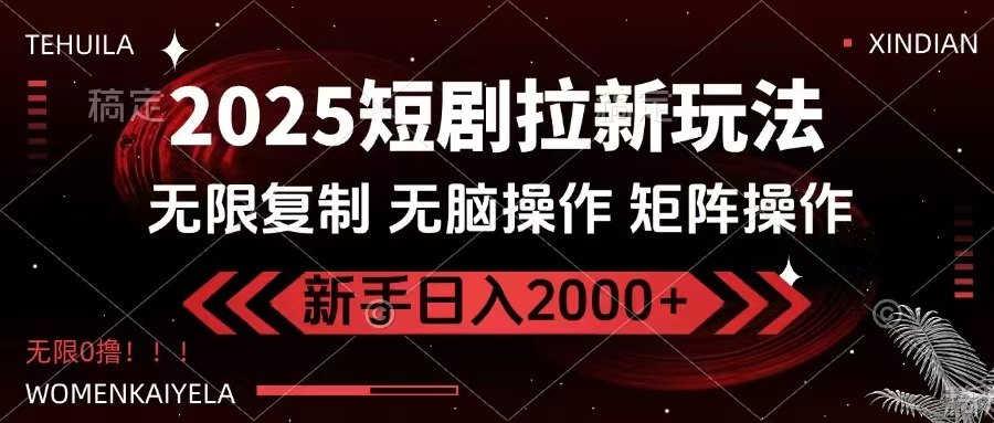 （14429期）2025短剧拉新玩法，无需注册登录，无限0撸，无脑批量操作日入2000+-云库资源