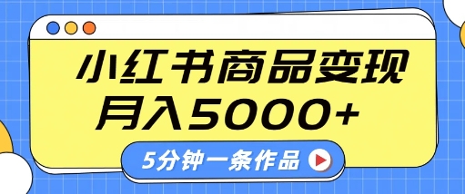 小红书字幕作品玩法，商单变现月入5k+，5分钟一条作品-云库资源