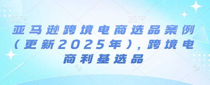 亚马逊跨境电商选品案例(更新2025年3月)，跨境电商利基选品-云库资源