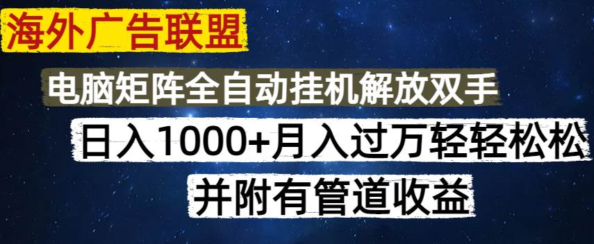 （14540期）海外广告联盟每天几分钟日入1000+无脑操作，可矩阵并附有管道收益-云库资源