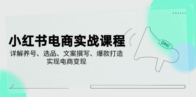 小红书电商实战课程，详解养号、选品、文案撰写、爆款打造，实现电商变现-云库资源
