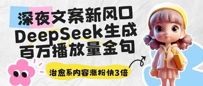 （14587期）深夜文案新风口：DeepSeek生成百万播放量金句，治愈系内容涨粉快3倍-云库资源