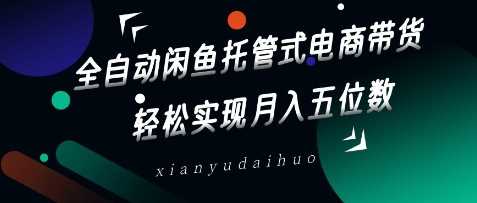 全自动闲鱼托管式电商带货，轻松实现月入五位数【揭秘】-云库资源