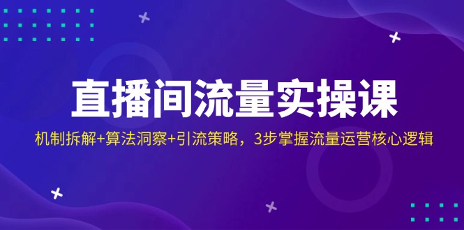（14122期）直播间流量实操课：机制拆解+算法洞察+引流策略，3步掌握流量运营核心逻辑-云库资源
