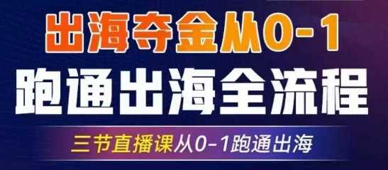 2025出海夺金从0-1跑通出海全流程，三节直播课从0-1跑通出海，教你用AI跑通全流程-云库资源