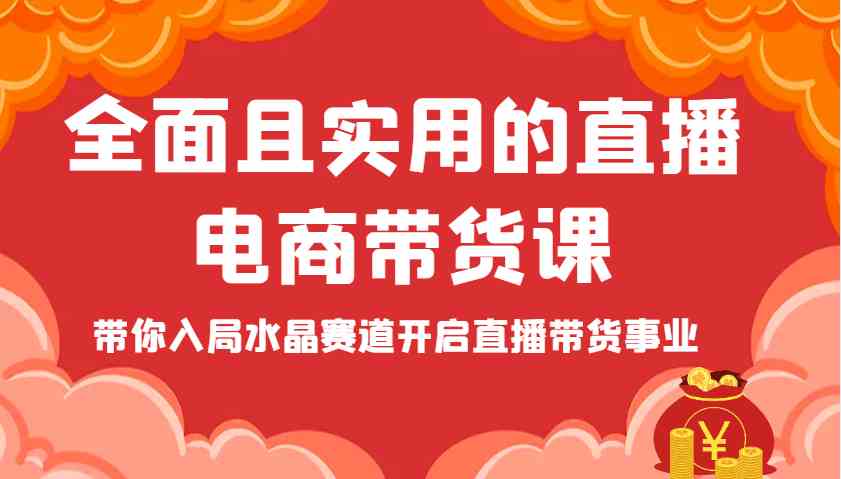 全面且实用的直播电商带货课，带你入局水晶赛道开启直播带货事业-云库资源
