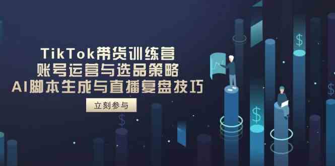 TikTok带货训练营，账号运营与选品策略，AI脚本生成与直播复盘技巧-云库资源