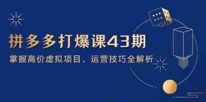拼多多打爆课第 43 期，掌握高价虚拟项目，运营技巧全解析（15节）-云库资源