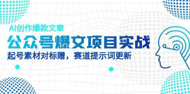 公众号爆文项目实战，AI创作爆款文章，起号素材对标赠（附赛道AI提示词）-云库资源
