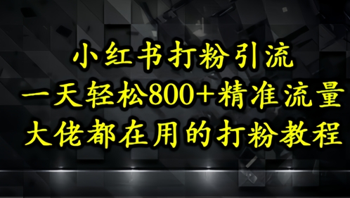 小红书打粉引流，一天轻松500+精准流量，大佬都在用的打粉教程-云库资源