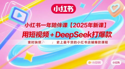 小红书一年陪伴课【2025年新课】，用短视频+deepSeek打爆款，史上最干货的小红书店铺爆款课程-云库资源