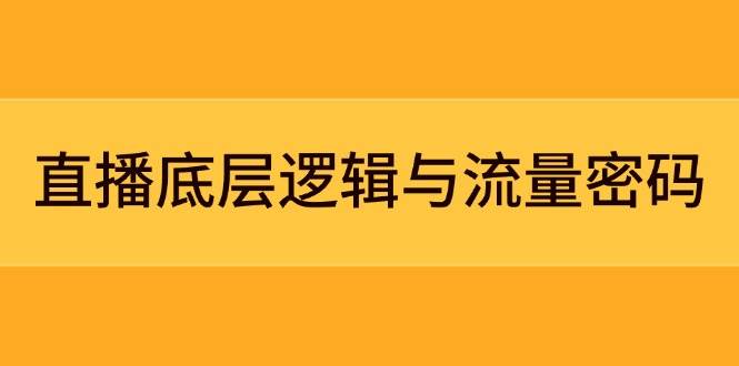 （14695期）直播底层逻辑与流量密码：定位模型+案例拆解，急速流承接与数据优化全攻略-云库资源