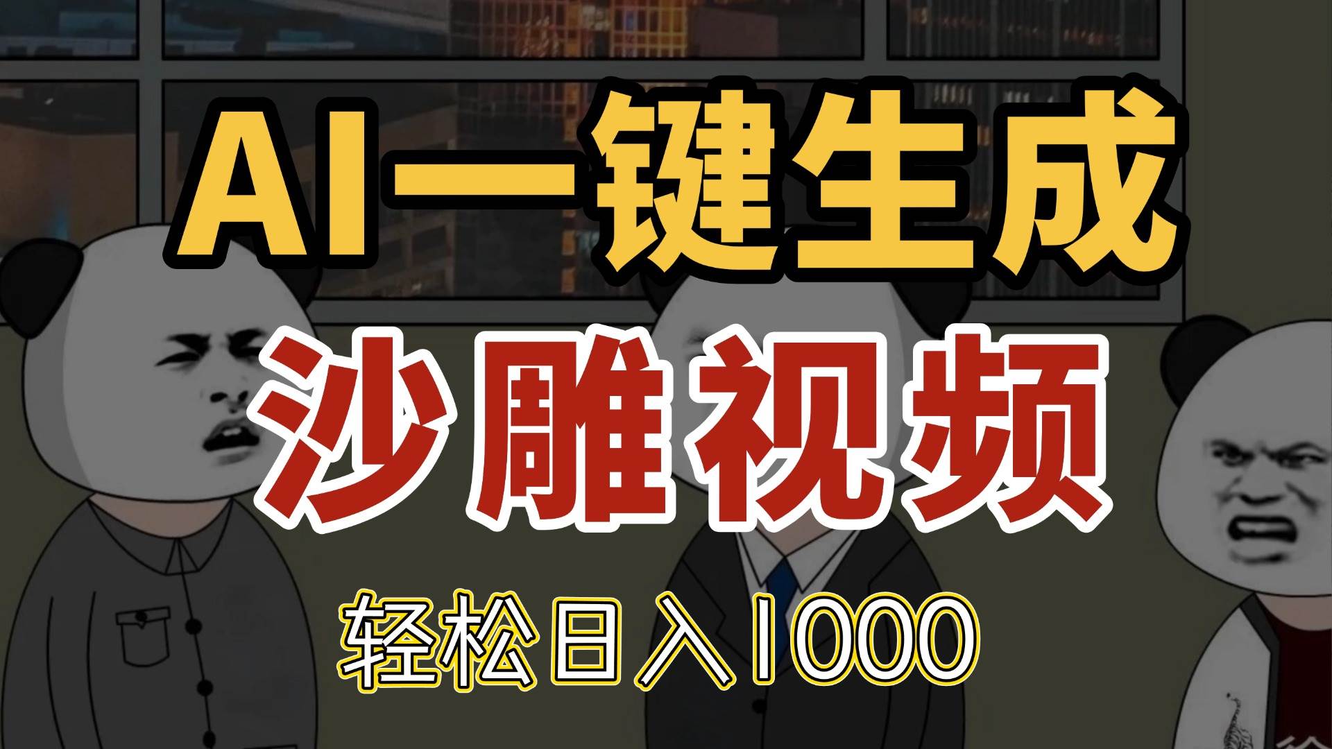 （14756期）AI一键生成沙雕视频，一条视频千万播放，轻松日入1000-云库资源