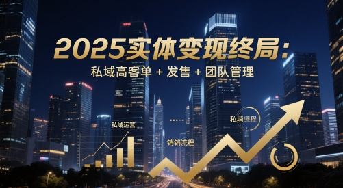 2025实体变现终局：私域高客单+发售+团队管理-云库资源
