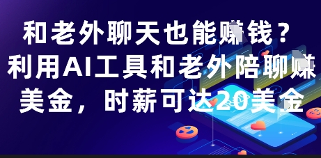 和老外聊天也能挣钱？利用AI工具和老外陪聊挣美金，时薪可达20刀-云库资源