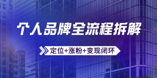 （14799期）个人品牌全流程拆解：定位+涨粉+变现闭环，微信生态运营与资源整合-云库资源