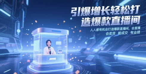 引爆增长轻松打造爆款直播间，​人人都有机会打造爆款直播间，会直播 会卖货 能成交 有业绩-云库资源