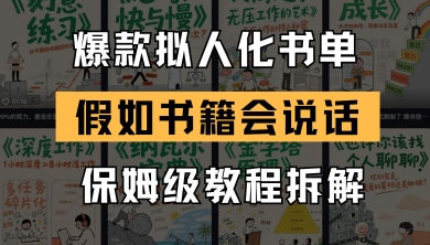 最新爆款拟人化书单玩法，假如书籍会说话，保姆级教程-云库资源