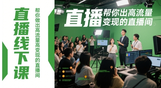 直播线下课，帮你做出高流量高变现的直播间-云库资源