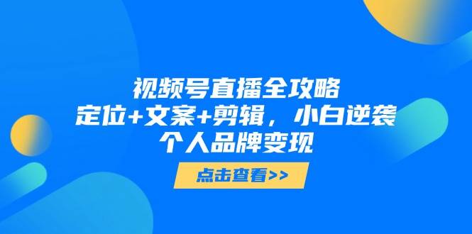 视频号直播全攻略，定位+文案+剪辑，小白逆袭个人品牌变现-云库资源