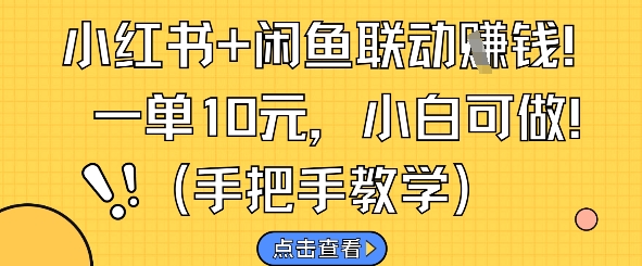 小红书+闲鱼联动挣钱，一单10元，小白可做-云库资源
