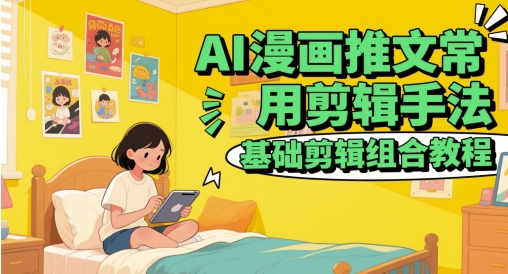 AI漫画推文常用剪辑手法，基础剪辑组合教程-云库资源