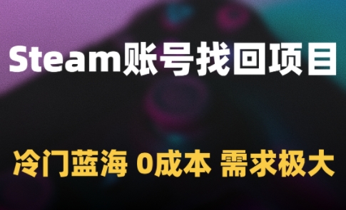 Steam账号找回项目，冷门蓝海，0成本，需求极大-云库资源