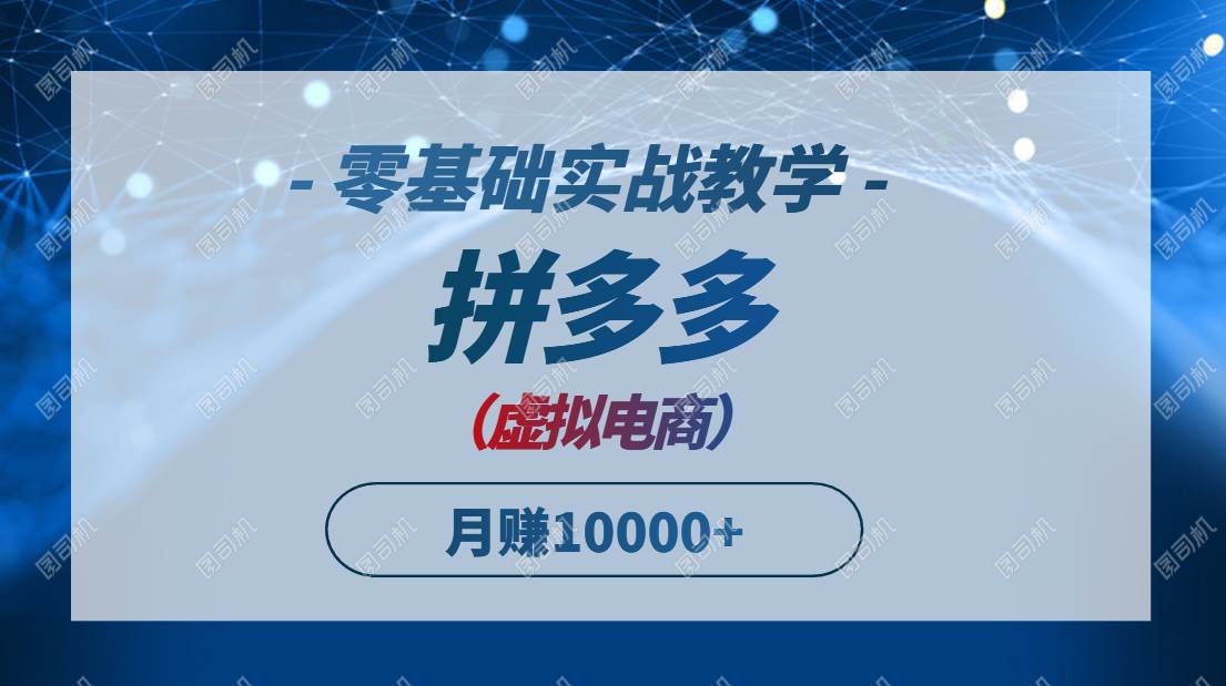 （14880期）拼多多虚拟电商，零基础实战教学，快速打爆商品，新手也能月入10000+-云库资源