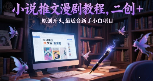 小说推文漫剧教程，二创+原创开头，最适合新手小白项目-云库资源