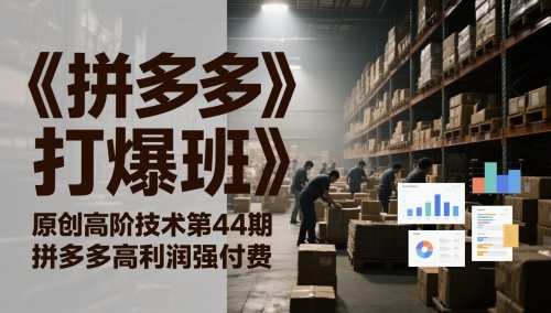 《拼多多打爆班》原创高阶技术第44期，拼多多高利润强付费-云库资源